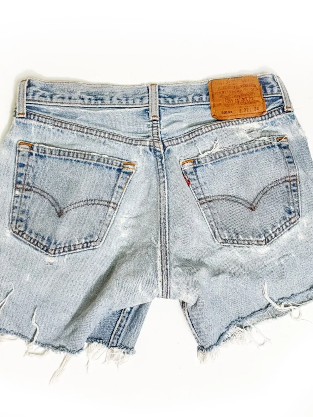 Vintage 1990s Levi’s 501XX Distressed Denim Cutoff Shorts – High Waist Button Fl